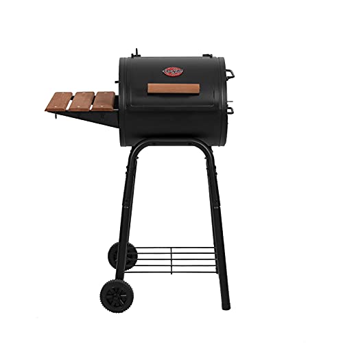 Char-Griller Patio Pro Charcoal Grill and Smoker for Backyard Cooking, Premium Wood Shelf and Damper Control, 250 Cookin