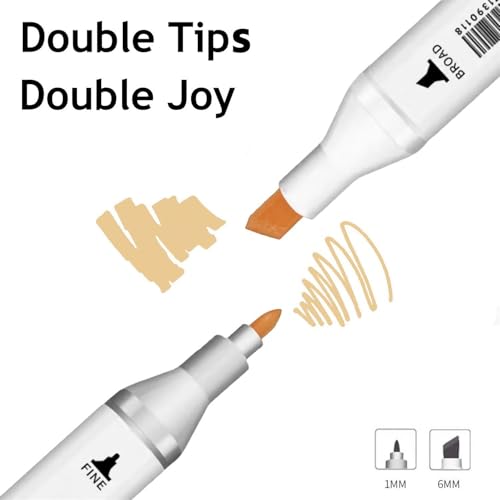 6 Colors Skin Tone Alcohol Markers Set for Adults and Kids