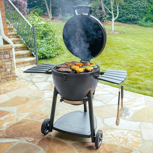 Char-Griller AKORN® Kamado Charcoal Grill and Smoker for Outdoor Smoking and Cooking, Ideal for Grillers and Families, P