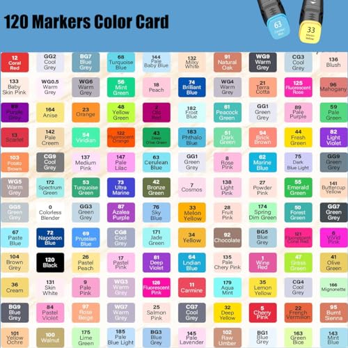 Alcohol Based Markers Set 120 Colors Dual Tip Drawing Markers for Adults and Kids Coloring Illustration Sketch
Alcohol B