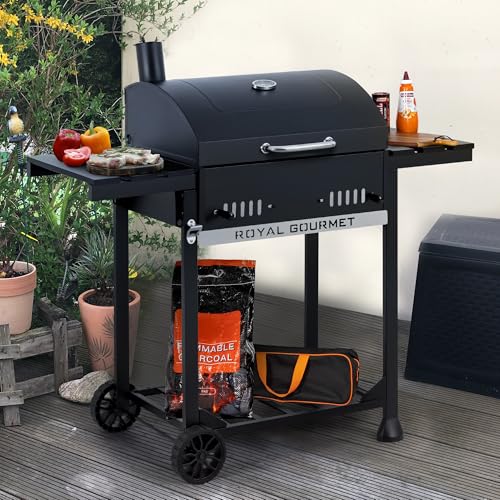 Royal Gourmet CD1824ET Charcoal BBQ Grill for Outdoor Picnics and Camping, Black  
Royal Gourmet CD1824ET Movable Charco