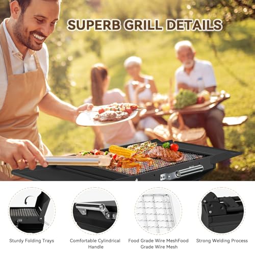 Portable Charcoal Grill for Travel and Camping Black
Foldable Grills BBQ Grill Charcoal for Outdoor Cooking Black
Small 