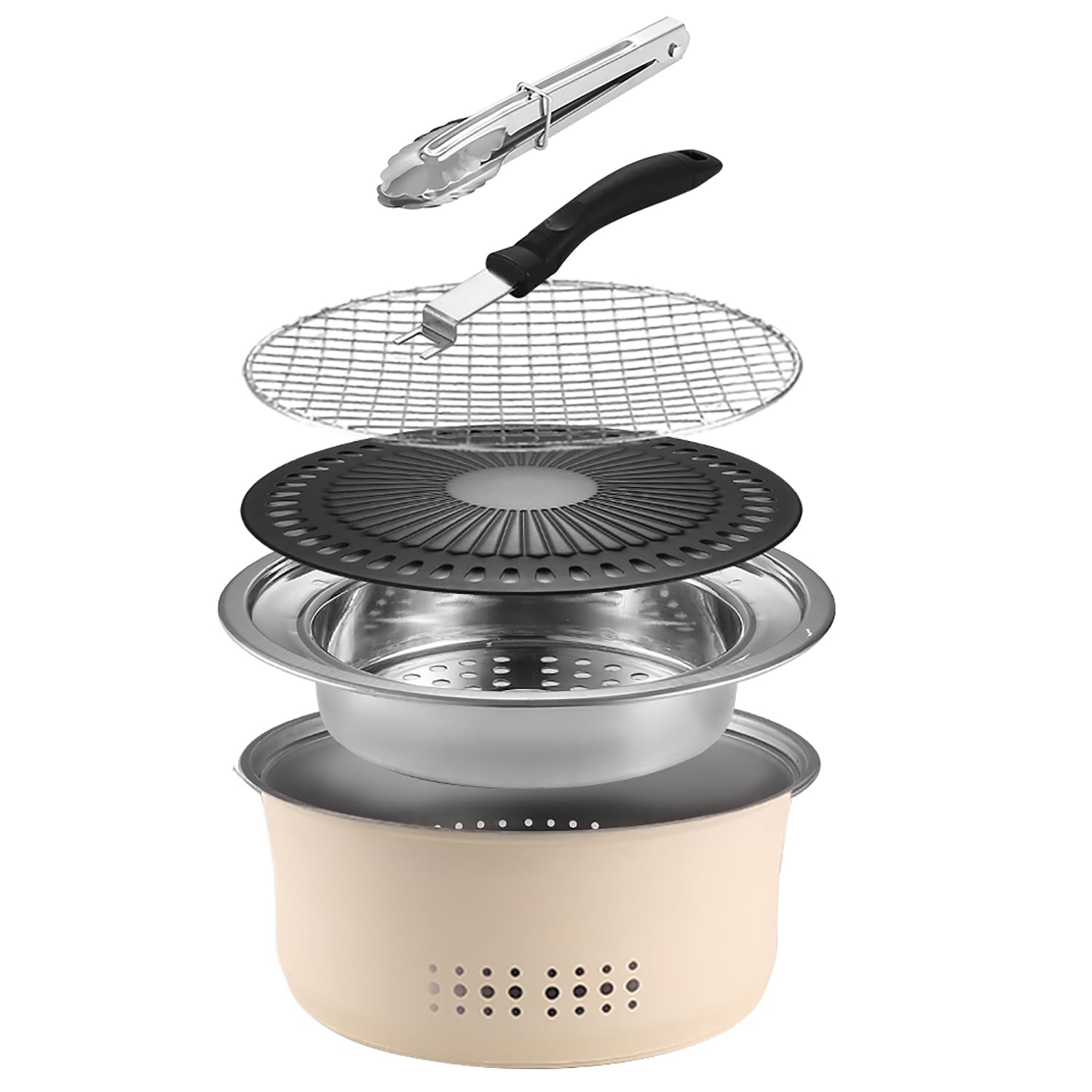  SANQIAHOME Stainless Steel Portable Charcoal Grill for Home and Outdoor Parties
| SANQIAHOME Non-Stick 10.5 Inch Round 