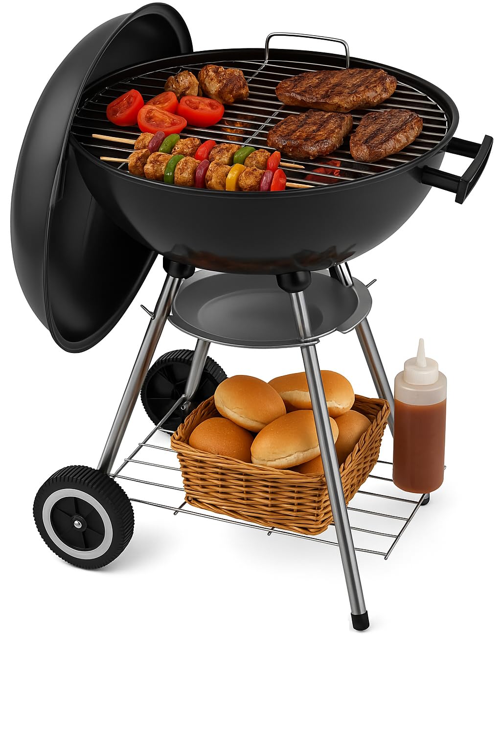  Portable Charcoal Grill for Camping and Travel - 18 Inch Round BBQ with Thick Grilling Bowl
| Heavy-Duty 18 Inch Charco