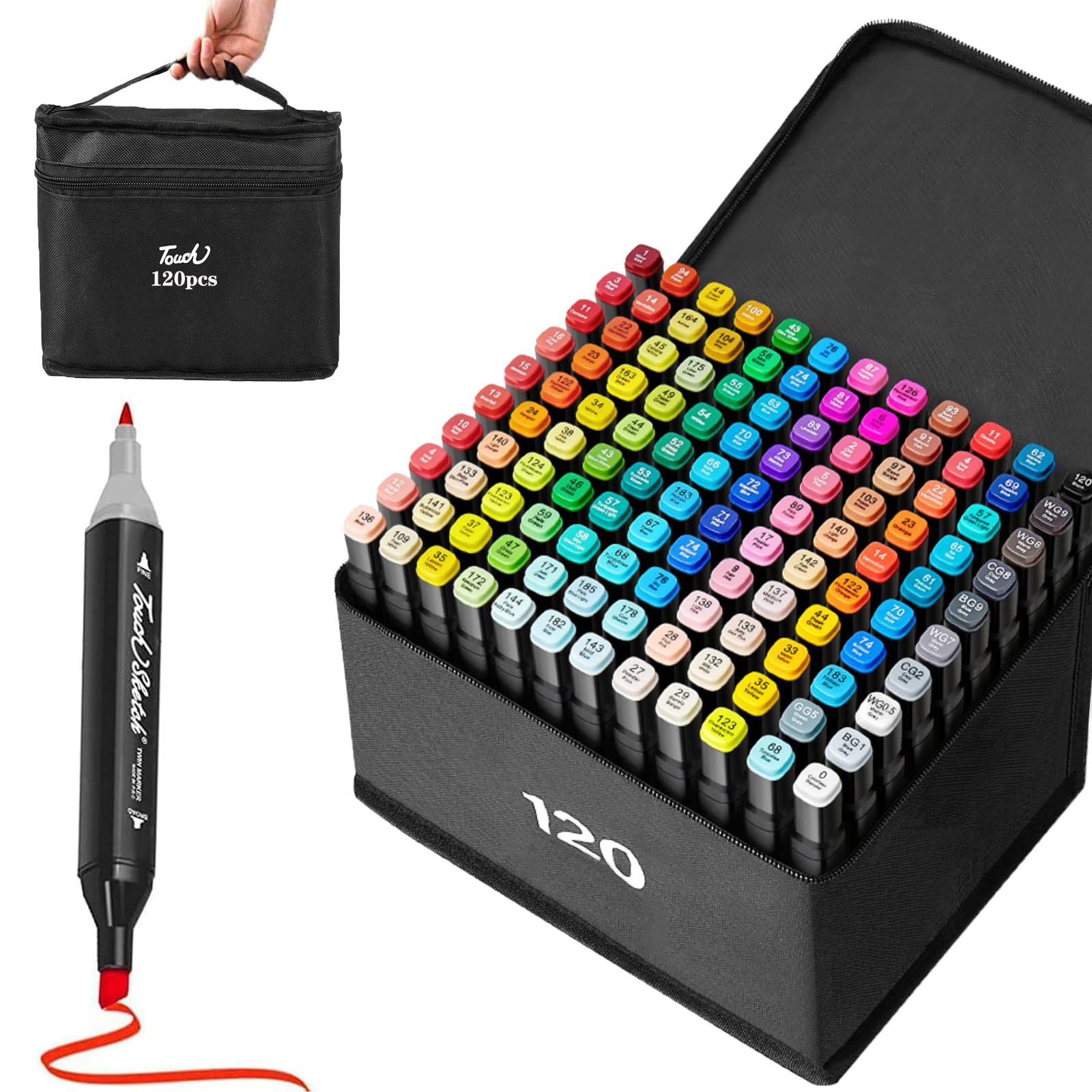 Alcohol Based Markers Set 120 Colors Dual Tip Drawing Markers for Adults and Kids Coloring Illustration Sketch
Alcohol B
