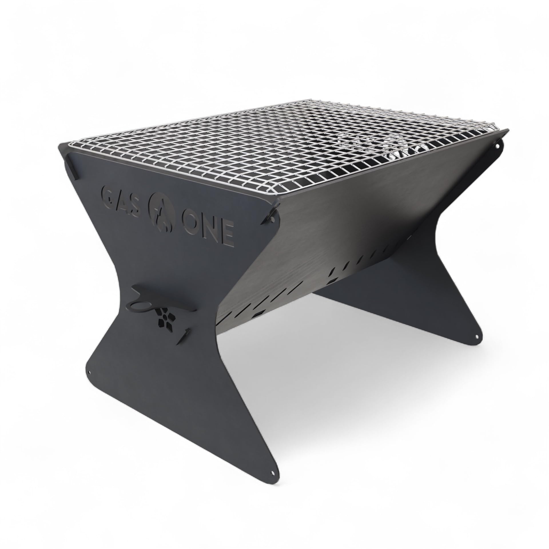 GasOne 15" Portable Charcoal Grill – Heavy-Duty Portable Fire Pit – Camping Gear for Bonfire and Backyard