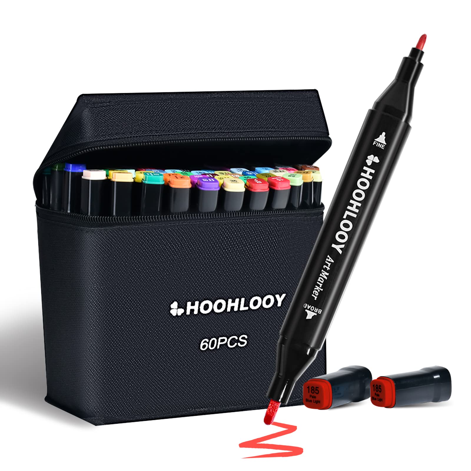  60 Colors Upgraded Alcohol Marker Set for Artists Adult Sketching Painting
| Brush Chisel Double Head Art Marker Set fo